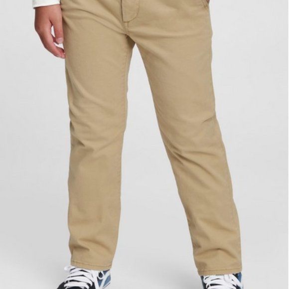NWT GapKids Size 7 Husky Lived-In Khakis with Washwell in British Khaki - Picture 1 of 7